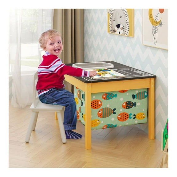 Kids Sand Water Table 3-in-1, Sensory Table with Storage Bin & Racing Track - Fir Wood Activity Table for Toddlers Ages 3-8, Indoor Outdoor Play