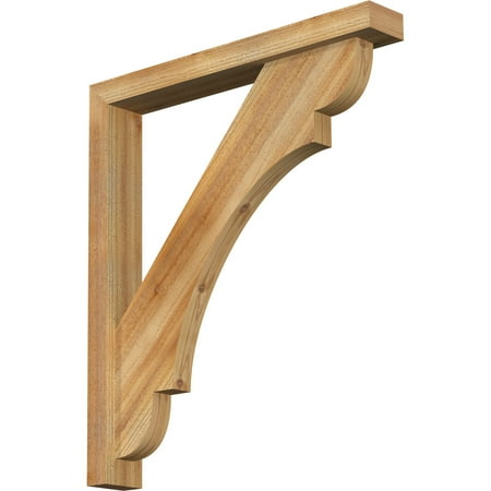 

Ekena Millwork 4 W x 28 D x 32 H Olympic Block Rough Sawn Bracket w/ Offset Brace Western Red Cedar