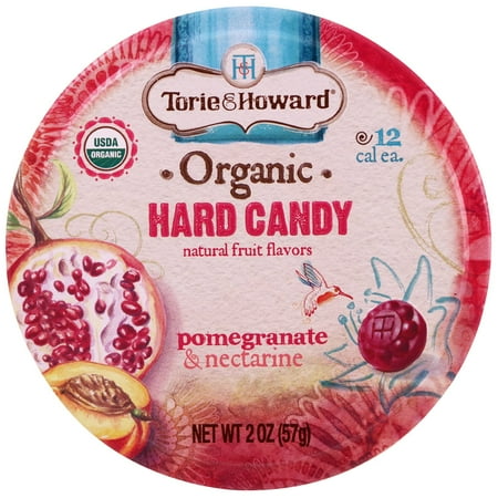 Organic Candy Drops Pomegranate - Torie & Howard, Organic, Hard Candy, Pomegranate & Nectarine, 2 oz(pack of 6)