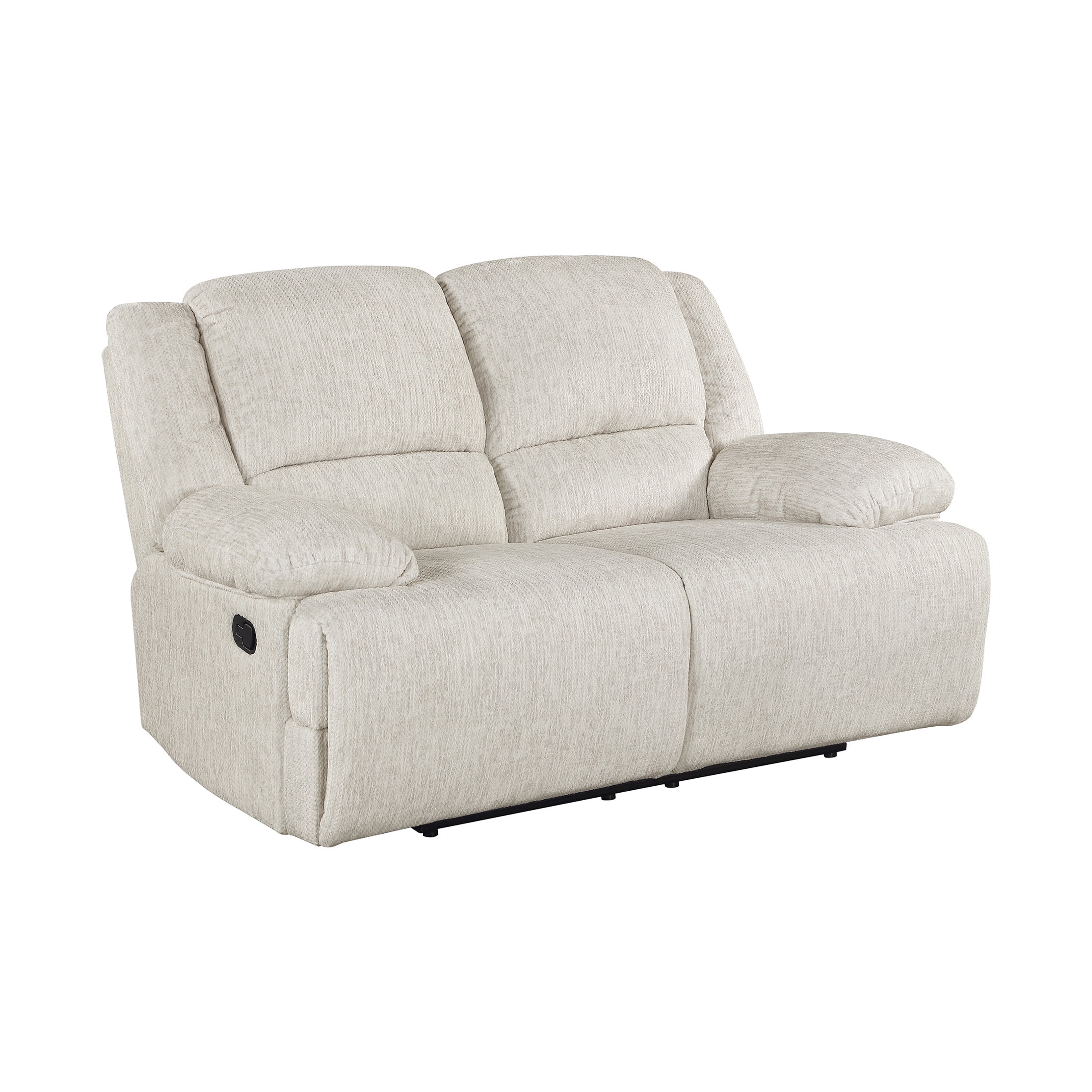 OakvillePark Modenza Microfiber Manual Double Reclining Love Seat, Vanilla-Beige
