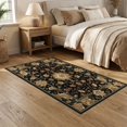 thumbnail image 2 of ODIKA 5'x7' Brown Black Vintage Academia Gothic Washable Area Rug Antique Bloom Medallion Ornate Corner Scroll Frame Non-Slip, Chair-Friendly for Dining Room, Under Table, Home Office, 2 of 7