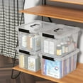 thumbnail image 6 of 4-Pack 18 L Plastic Storage Box with Lid, Latching Storage Containers Bin, Clear, 6 of 7