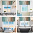 thumbnail image 6 of Kitchen Valances for Window, Gradient Green Brown Light Filtering Rod Pocket Valance Curtain, Modern Minimalist Style Short Curtains Window Topper for Bedroom Bathroom Living Room 42x12in, 6 of 9