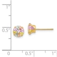 thumbnail image 4 of Madi K 14k  Multi-color CZ 6mm Post Earrings, 4 of 5