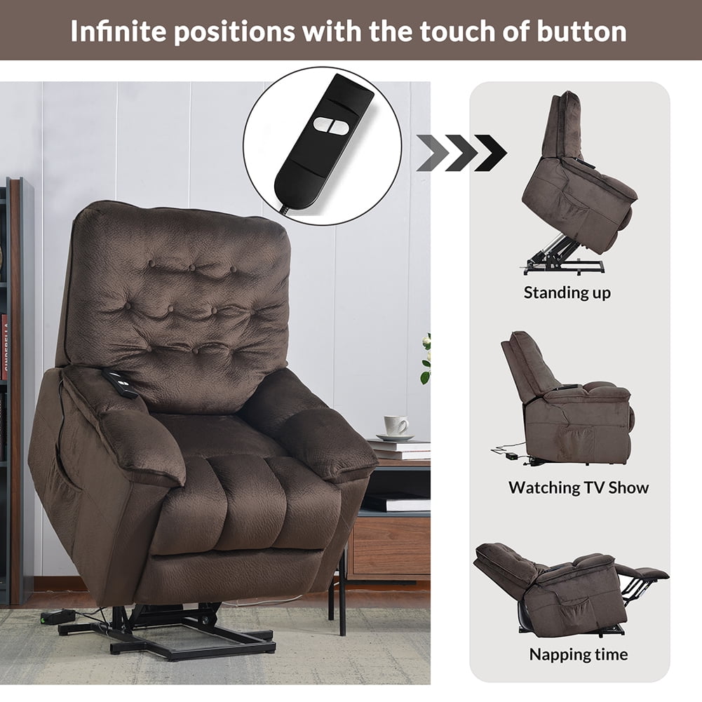 Private Jungle Electric Power Lift Chair, Velvet Upholstery Relax Recliner, Living Room Sofa Chair with Remote Control, Brown Private Jungle Electric Power Lift Chair, Velvet Upholstery Relax Recliner, Living Room Sofa Chair with Remote Control, Brown