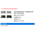 thumbnail image 2 of Front Brake Pad Set - Compatible with 2012 - 2014 Tesla S 2013, 2 of 2