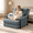 gray, variant on 3-in-1 Convertible Sleeper Chair Bed, Teddy Fleece Single Recliner Sofa with Pillow, Fold Out Lounge Couch for Living Room Bedroom Small Space
