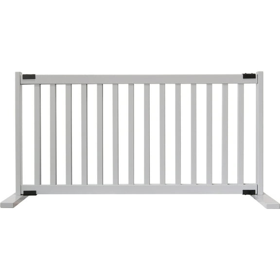 Dynamic Accents 20 in. Tall Kensington Series Free Standing Solid Wood Pet Gate, Pumice Grey - Large