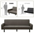 thumbnail image 3 of Aukfa 78" Square Arm Futon Sofa Bed Upholstered 3 Seat Couch for Home Office, Flannel, Brown, 3 of 19