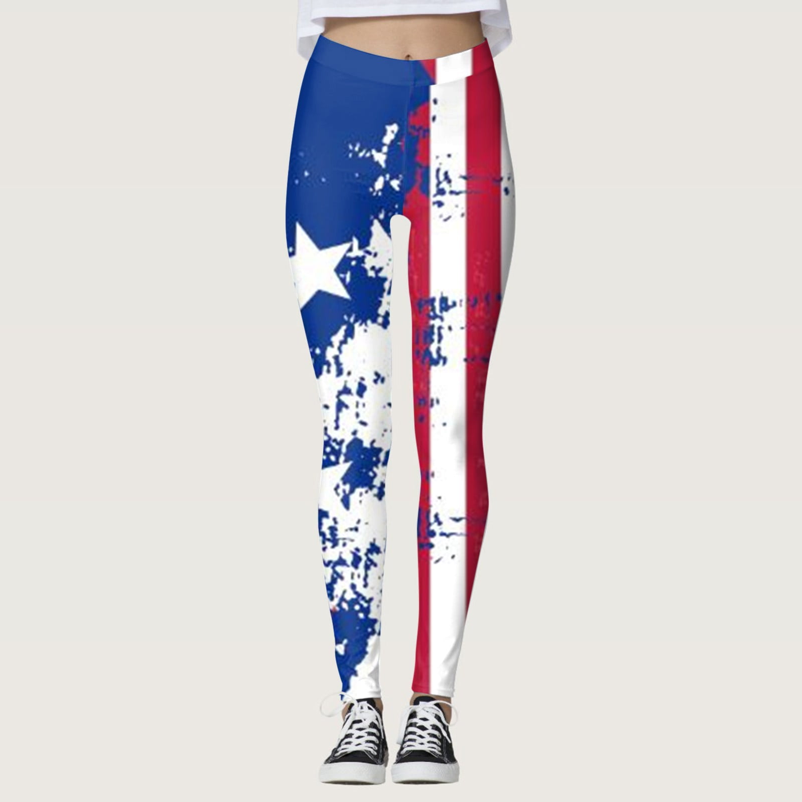 Xinqinghao Yoga Leggings For Women Independence Day For Women's American  4th Of July Print Leggings Hight Waist Pants For Yoga Running Pilates Gym