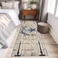 thumbnail image 4 of Runner Rug 2 x 6 Ft, Texas Star Vintage Washable Non-Slip Floor Mat for Kitchen Hallway/Entryway, Retro Navy Blue Berry Wooden Long Kitchen Runner Area Rugs for Living Room, Low-Profile, 4 of 8