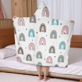 thumbnail image 5 of White Boho Bohemia Rainbow Leopard Hearts Pattern Hooded Bath Towel，50"x30" for Ages 3 To 12 Kids, Quick Dry Lightweight Soft Microfiber Hood Beach Towel Cover Up for Kids, 5 of 7