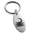 thumbnail image 1 of Stainless Steel Ancient Tribal Vigilance Rune Engraved Small Oval Charm Keychain Keyring, 1 of 1