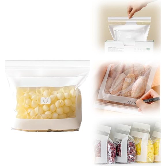 2025 Upgraded Reusable Food Storage Bags - BPA-Free, Double Seal Fresh-Keeping Bags for Fruits, Vegetables & Freezer (11 * 11 inches（15pcs）)