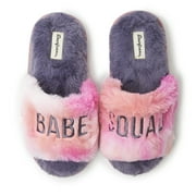 Dearfoams Kid's Girls Lana Fuzzy Slide Slipper - Babe Squad