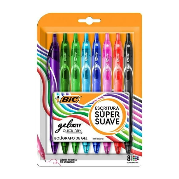 Boligrafo Bic Gelocity De Gel, Blister 8 piezas