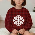 thumbnail image 6 of DxhmoneyHX Kids Clothes Fashion Xmas Snowflake Plaid Shirts Holiday Long Sleeve Tops Casual Loose Christmas Sweatshirts Festival Outfits Size 7 Years, 6 of 8