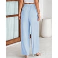 thumbnail image 3 of BTFBM Pants for Women Spring Clothes Striped High Waist Tie Knot Dressy Casual Wide Leg Palazzo Work Trousers Pants, 3 of 7