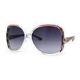 thumbnail image 2 of Womens Classic 90s Butterfly Diva Plastic Sunglasses Clear Burgundy Tort Smoke, 2 of 4