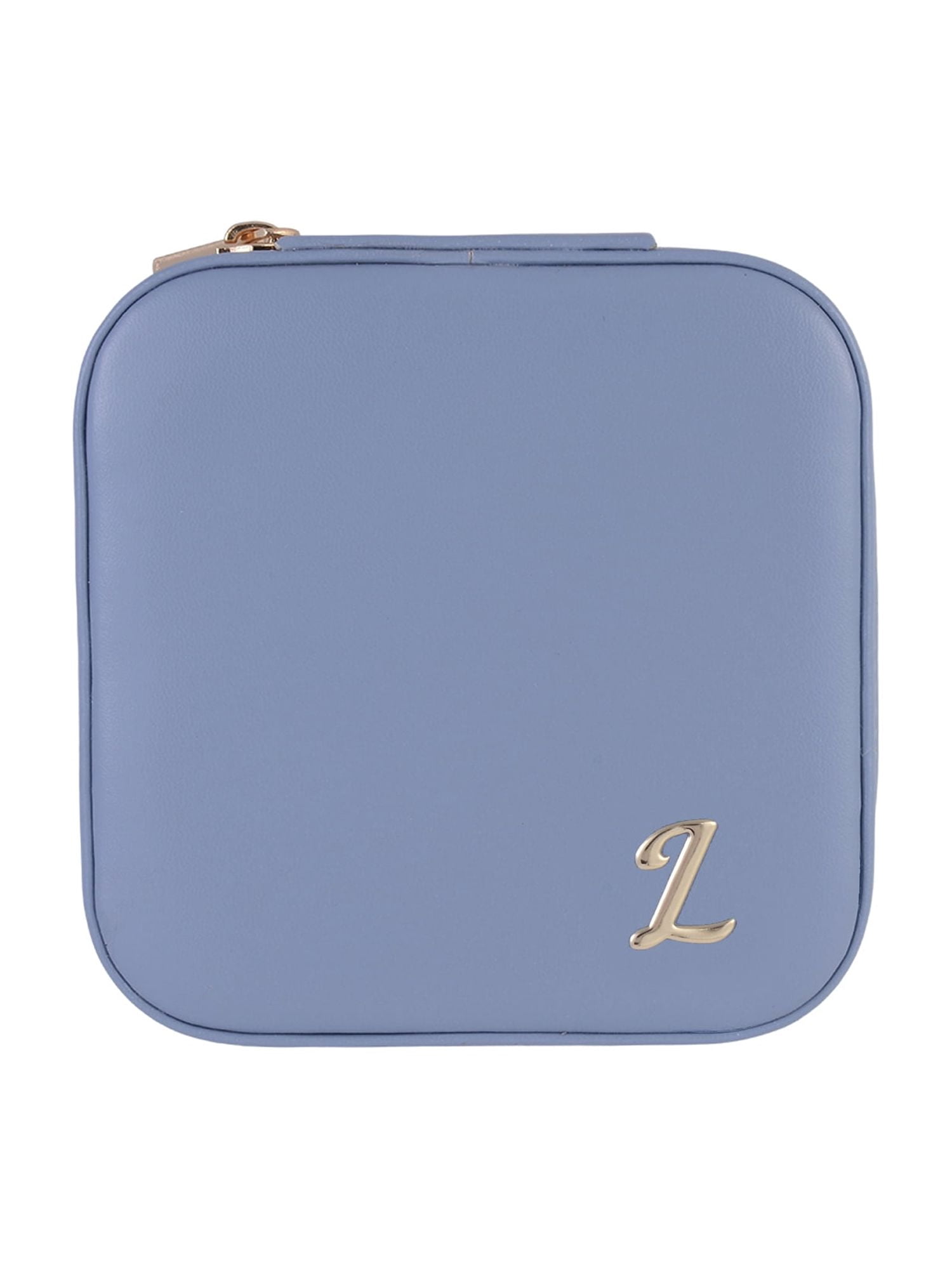 Time and Tru Goldtone/Blue Initial "L" Square Jewelry Organizer