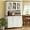 White + MDF-3, variant on Gray+Oak Modern Farmhouse Kitchen Buffet (Microwave Countertop – 39.8"W, Adjustable Shelves, Drawer+Cupboard, Anti-Tipping Straps)