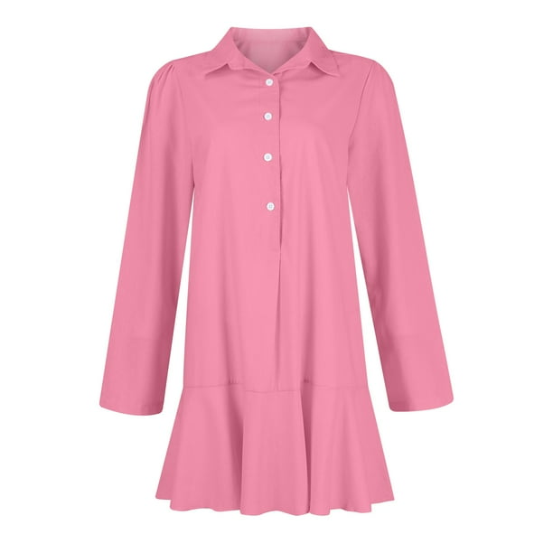 pink chambray dress Classic Hot Pink Chambray Dress