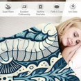 thumbnail image 3 of YANMS Ocean Life Coastal Throw Blanket: Soft Plush Velvet Calming of Blues Beige on White, Accent for Sofa Couch Chair Bed or Dorm (Coastal Shells), 3 of 6