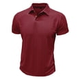 thumbnail image 5 of Mens Textured Jacquard Polo Shirt Super Stretch Short Sleeve Polo Shirts for Men Wine, 5 of 6