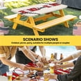 thumbnail image 6 of White Red Baseball Table Cloths for 6 Foot Rectangle Tables, Modern Art Funny Words Patio Waterproof Elastic Fitted Tablecloths, Washable Rectangular Table Cover for Camping, 6 of 8