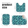 thumbnail image 3 of Paisley and Floral Blue Pattern Bathroom Rug Set 3 Piece,Non-Slip Bath Mat Set with U-Shaped Contour and Runner Soft Absorbent Washable, 3 of 5