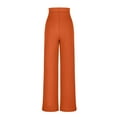 thumbnail image 4 of Lenpel Women's Wide Leg Lounge Pants Comfy High Waisted Solid Color Stretch Kintted Pants Baggy Casual Trousers, 4 of 4