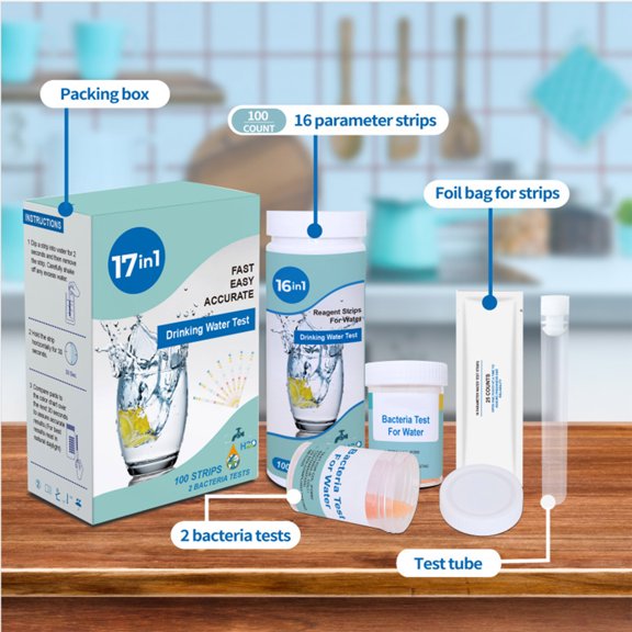 ReTeiv 17 In 1 Premium Water Testing Kits For Drinking Water 100 Strips 2 Escherichia Coli Tests Home Water Quality Test Well And Tap Water Easy Testing