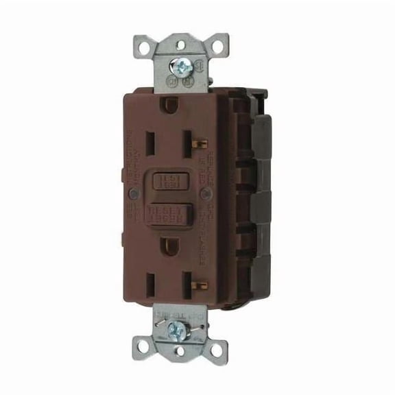 GFCI Receptacle, 20A, 125VAC, 5-20R, Brown