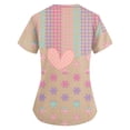 thumbnail image 3 of UoCefik Valentines Day Scrubs for Women Plus Size Heart Printed Holiday Nursing Uniforms Nurse Plus Size Short Sleeve V-Neck Tshirts Funny Scrubs Top with Pockets Khaki 5XL, 3 of 3