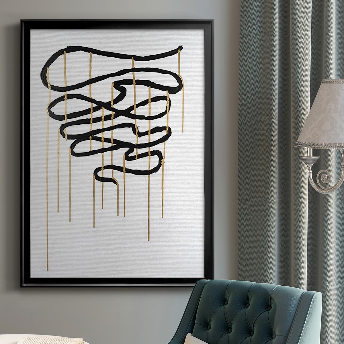 Weeping Ribbon I Premium Framed Print, in Gold, Black, or Silver - Ready to Hang