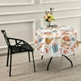 thumbnail image 6 of SKYSONIC 60" Round Tablecloth Cute Gnome Christmas Lace Border Table Cover Thick Wrinkle Resistant Durable for Home Party Decorative Tablecloths Indoor Outdoor, 6 of 7