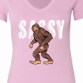 thumbnail image 4 of Inktastic Bigfoot Sassy Happy Sasquatch Women's V-Neck T-Shirt, 4 of 5