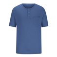 thumbnail image 6 of bnaln Mens Short Sleeve T-Shirts Fashion Casual Front Placket Basic Henley T-Shirts Summer V-Neck Shirt with Pocket, 6 of 7