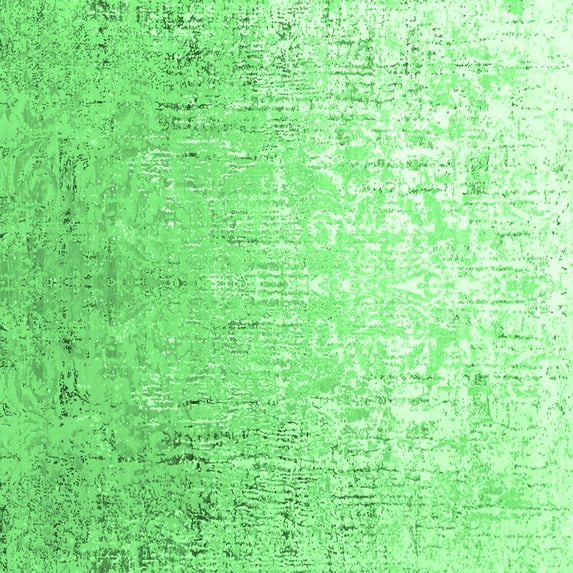 Ahgly Company Indoor Square Oriental Emerald Green Industrial Area Rugs, 5' Square