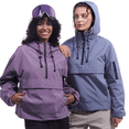 thumbnail image 5 of PUFFIT Waterproof Jacket Oversized Hoodie Coat Half Zip Rain Jacket with Adjustable Waist, Hood & Cuffs, Pullover Jacket Outerwear with Large Kangaroo Pocket for All Seasons Daily Wear, 5 of 6
