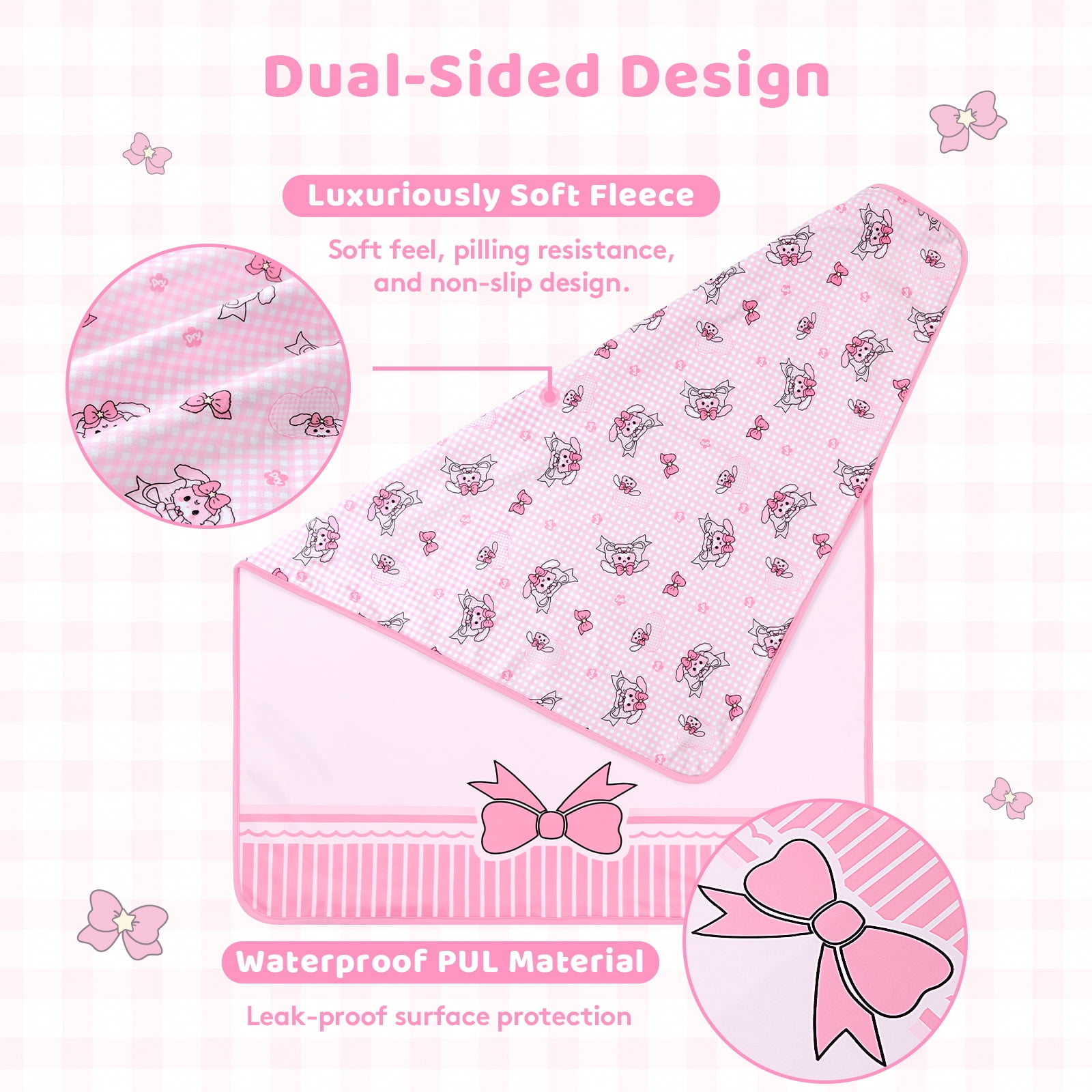 LittleForBig Washable Reusable Waterproof Absorbent Adult Printed Change Pads Bed Pads Pee Pads - Baby Usagi Changing Mat