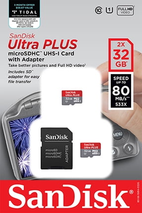 Sandisk 32g Ultra Plus Microsd Class 10