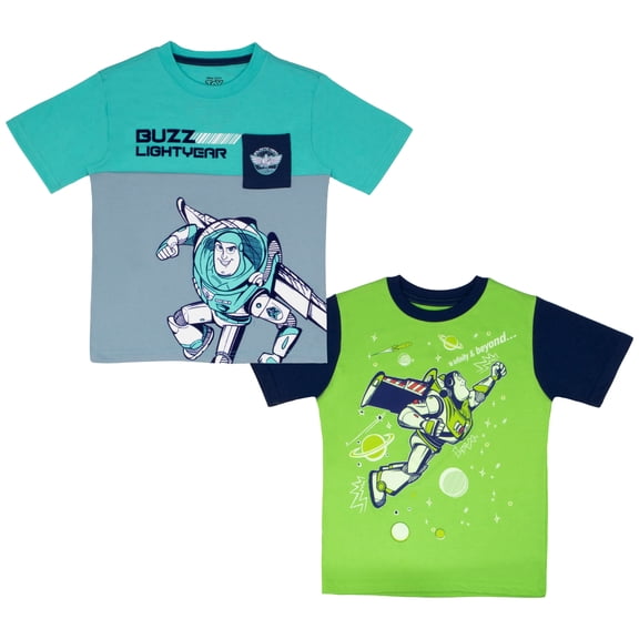 Disney Pixar Toy Story Buzz Lightyear Graphic T-Shirt 2-Pack (Toddler & Little Boys) Sizes 2T–7