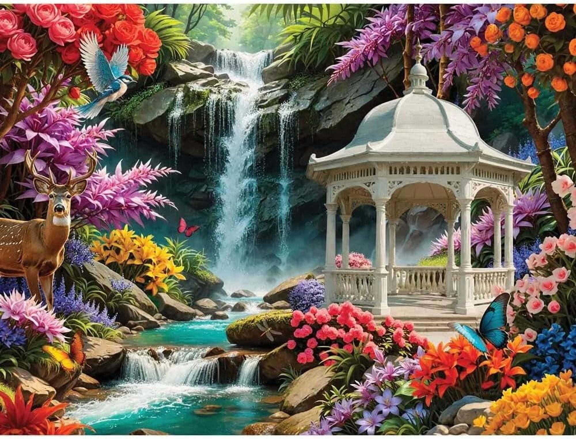 Bits and Pieces Jigsaw Puzzles 500 Piece Waterfalls Sunsets Rainbows Set of 3 18 x 24 Inch