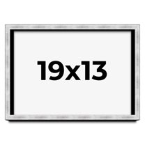 19x13 Frame Brushed Silver Solid Wood Picture Frame | 0.75 Inch Moulding Width | Rabbet Depth 0.75