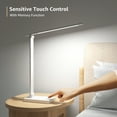 thumbnail image 4 of Lepro LED Dimmable Reading Desk Lamp with USB Charging Port, 15W 96 LEDs 550 Lumens Soft Light Eye-Care, Suitable for Home Work, Study, College Dorm, White, 4 of 10