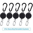 thumbnail image 2 of 5 uds llavero retráctil soporte de insignia retráctil Clip de carrete soporte de tarjeta de identificación con cuerda de alambre de acero, negro, 2 of 7