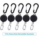 thumbnail image 2 of 5 uds llavero retráctil soporte de insignia retráctil Clip de carrete soporte de tarjeta de identificación con cuerda de alambre de acero, negro, 2 of 7