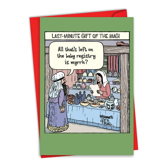 NobleWorks Funny Christmas Greeting Card with 5 x 7 Inch Envelope (1 Card) Merry Christmas Holiday Last-Minute Gift C10174XSG