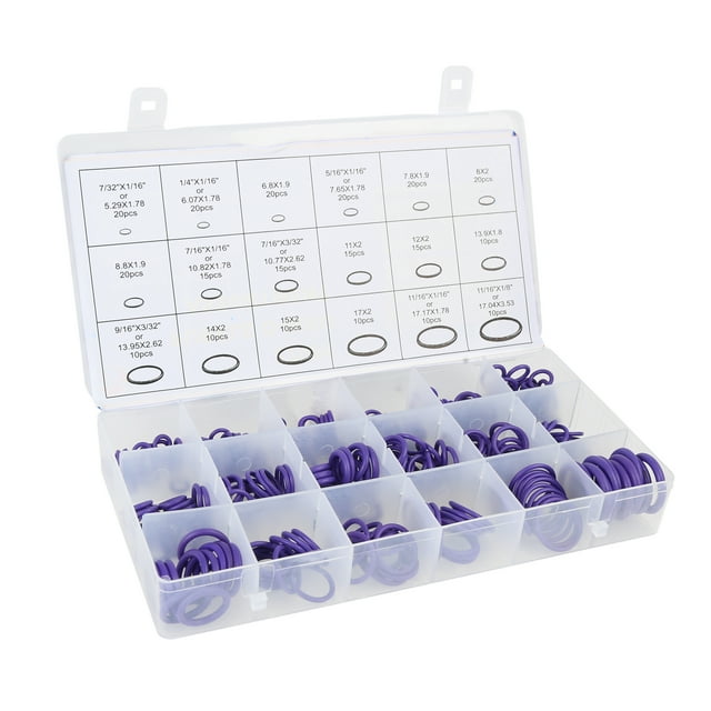 270pcs 18 Size Purple Universal Rubber O-Ring Seal Gasket Assortment for Car Auto